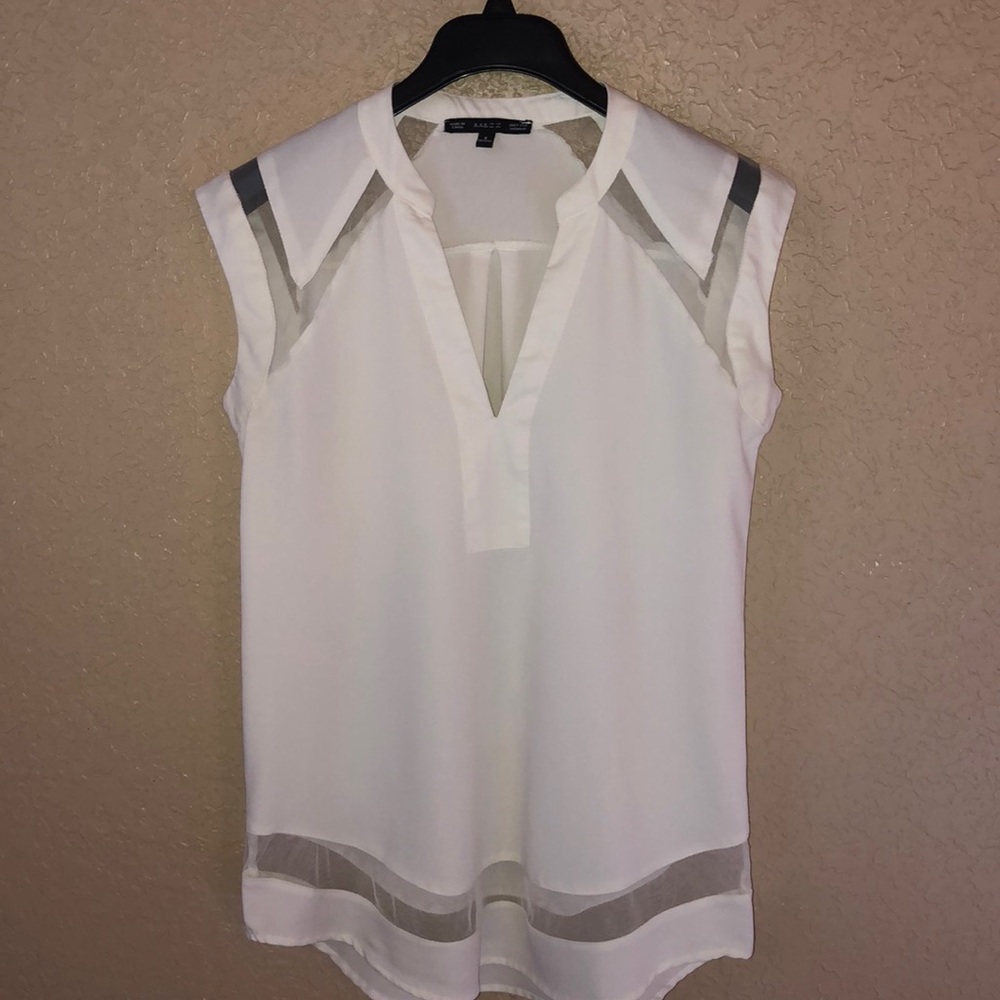 AA&ZZ • cap sleeve mesh cutout top - Picture 3 of 7